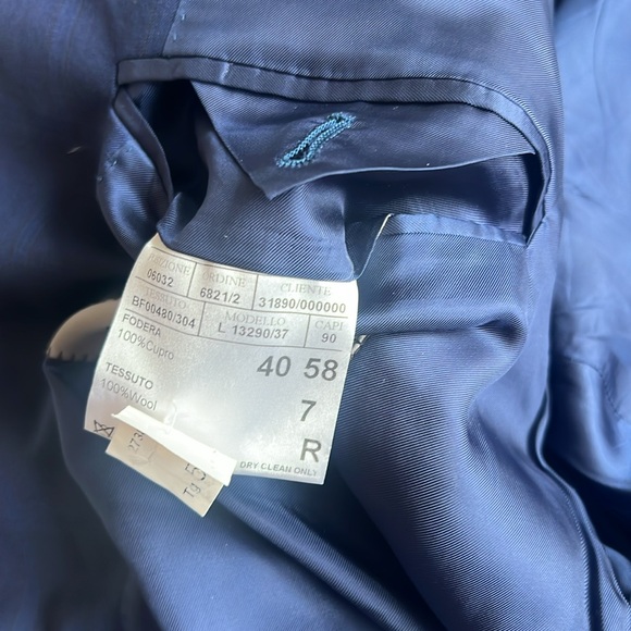 Canali Made in Italy Blue Plaid 100% Wool Suit Euro Size 58 R US Size 48 - Picture 10 of 16